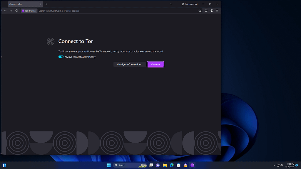 Open tor browser